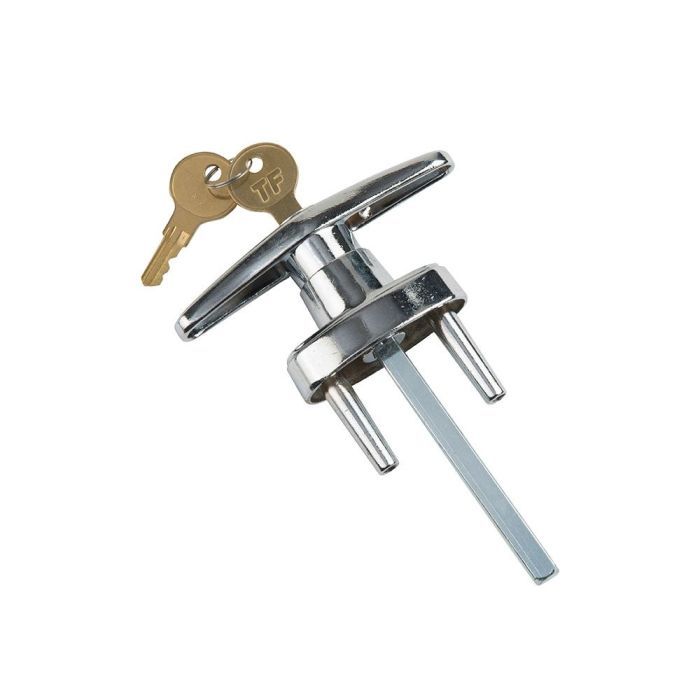 Garage Door Lock T Handle w/2 Keys - Universal Replacement