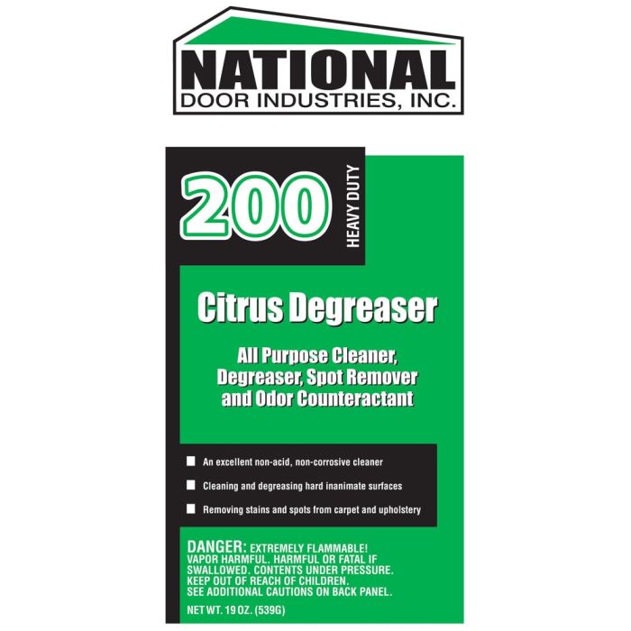 National 200 Door Citrus Degreaser - 19oz Aerosol (Lime)