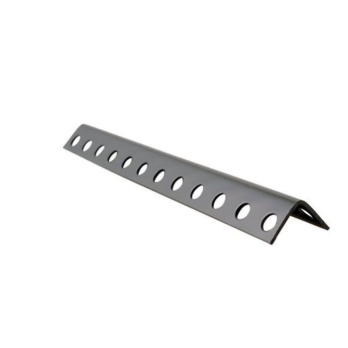 12 Ga  Powder Coated Perforated Angle 1-1/4 Inch X 1-1/4 Inch X 8 Foot 3 Inch (Gray)