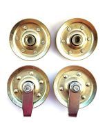 Heavy Duty 3 Inch Pulleys w/ Clevis Fork Strap Bolts Nuts 4-Pack