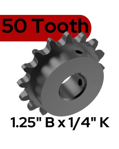 Liftmaster Sprocket 50B50T 1.25 In Bore 1/4 KW 2 SS