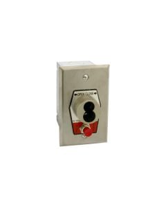 HBFS-SLF Nema 1 Interior Open-Close S Type Large Format Key Switch With Stop Button In Single Gang Back Box Flush Mount