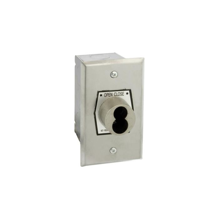 HBF-SLF Nema 1 Interior Open-Close S-Type Large Format Key Switch In Single Gang Back Box Flush Mount