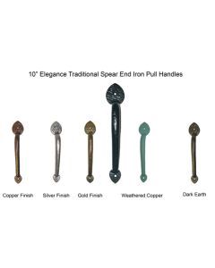 10 in. Elegance Traditional Iron Pull Handles Carriage House Hardware