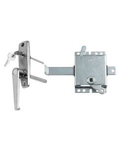 Garage Door L-Handle Lock with Inside Slide Lock Latch Mechanism Set - Right Hand Throw Inside Slide Lock Latch Mechanism - ( Keyed Alike )