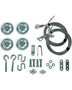 Garage Door Extension Spring Pulley Sheave Kit + Safety Cables